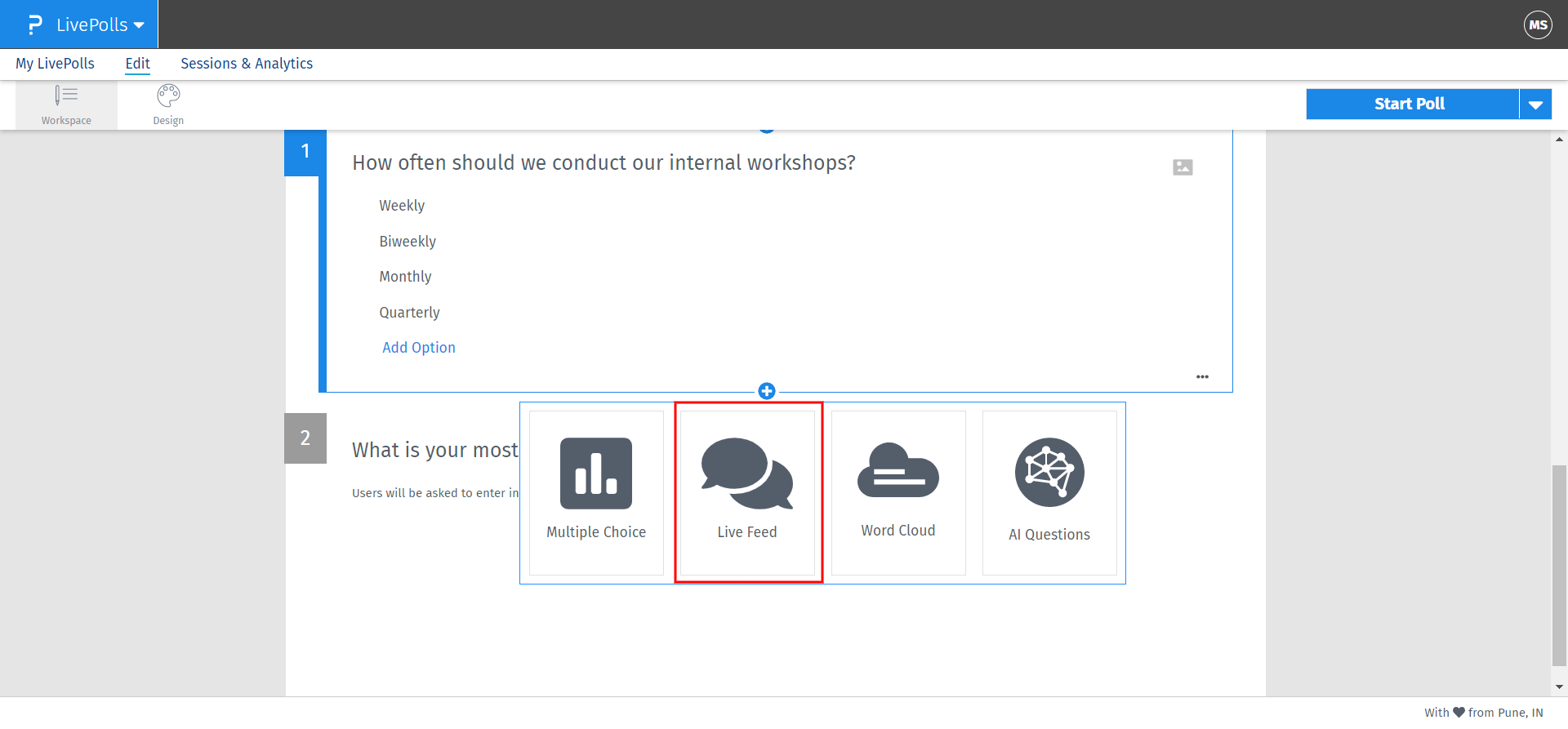How to create a live feed question for your live polls or quizzes ...