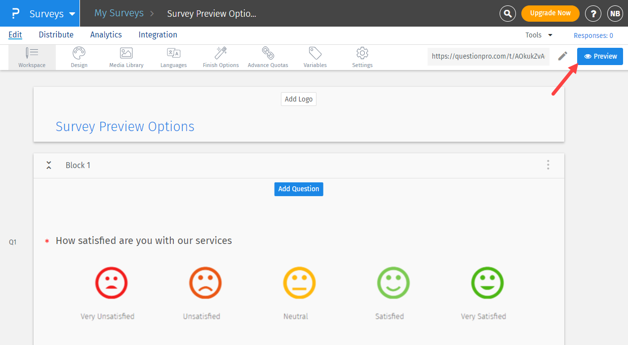 Survey Preview Options | QuestionPro Help Document