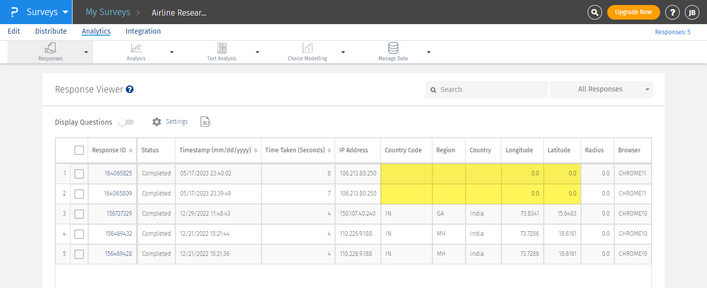 IP based location data  QuestionPro Help Document