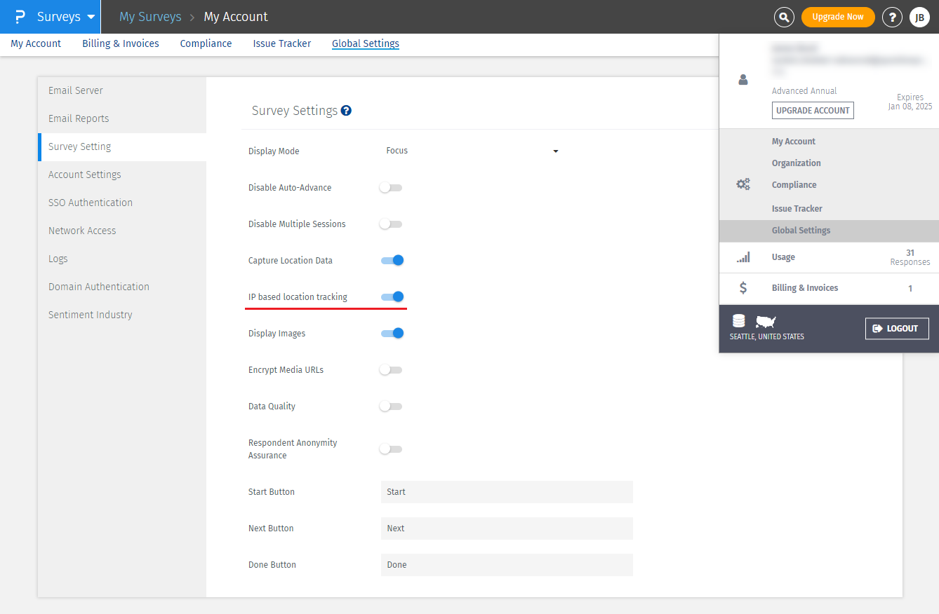 IP based location data  QuestionPro Help Document