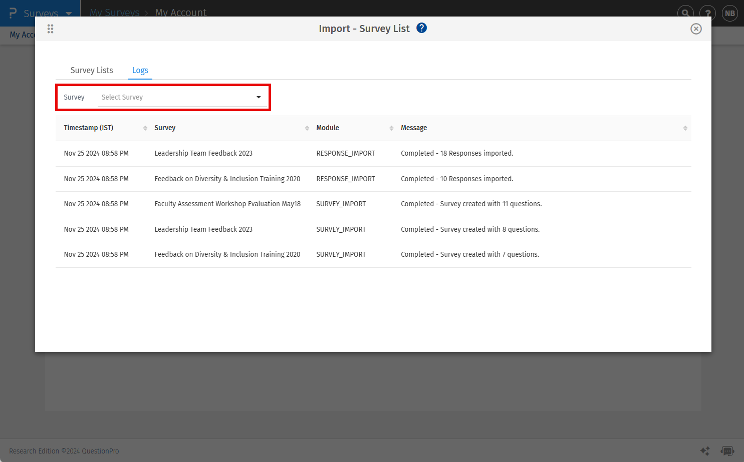 Survey Software Help Image