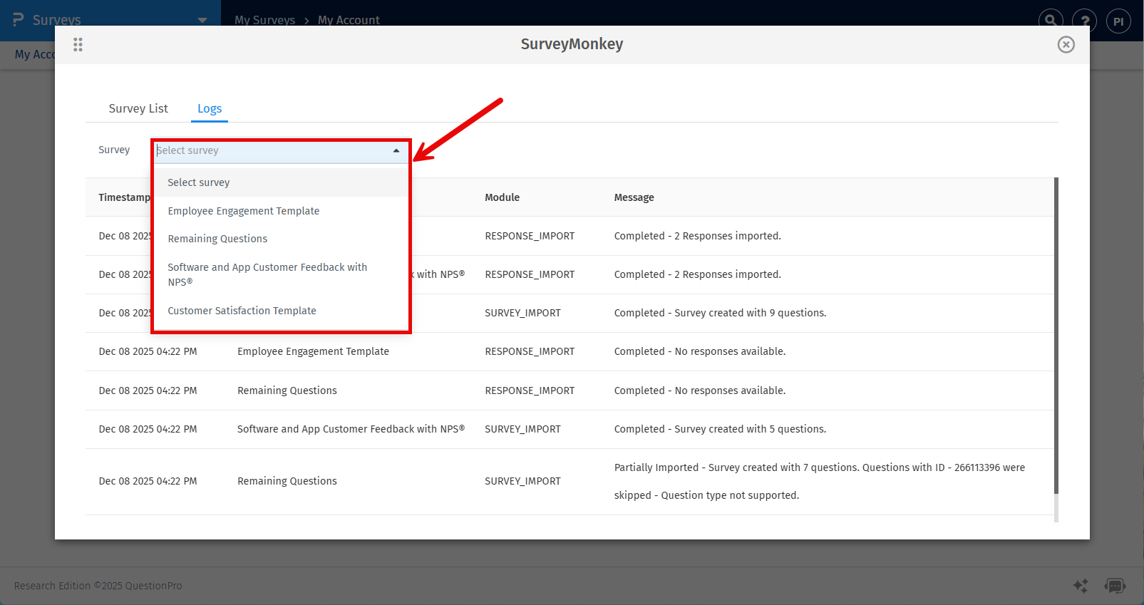 Survey Software Help Image