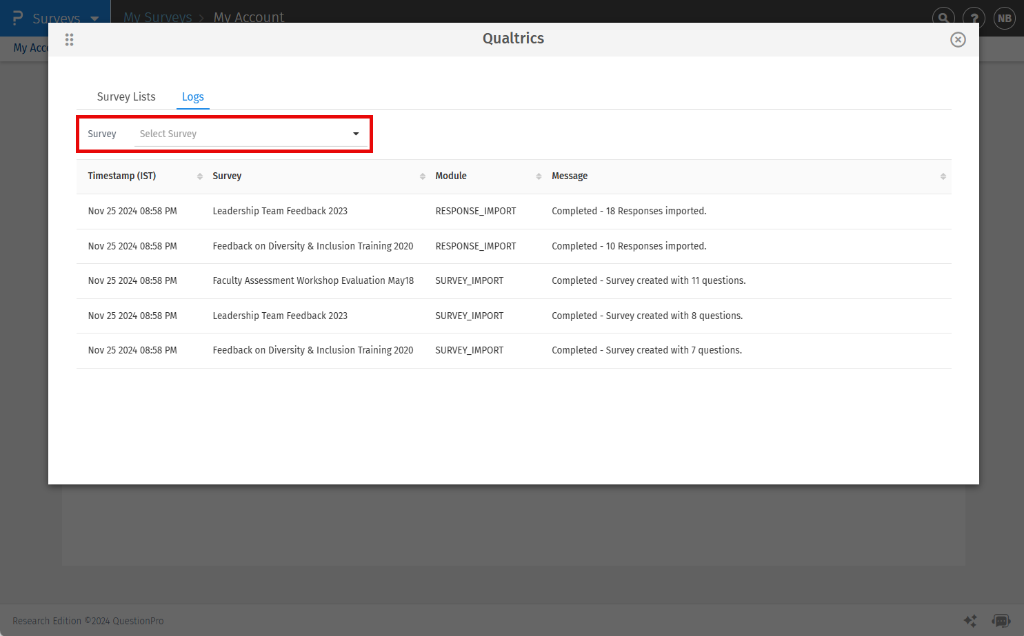 Survey Software Help Image