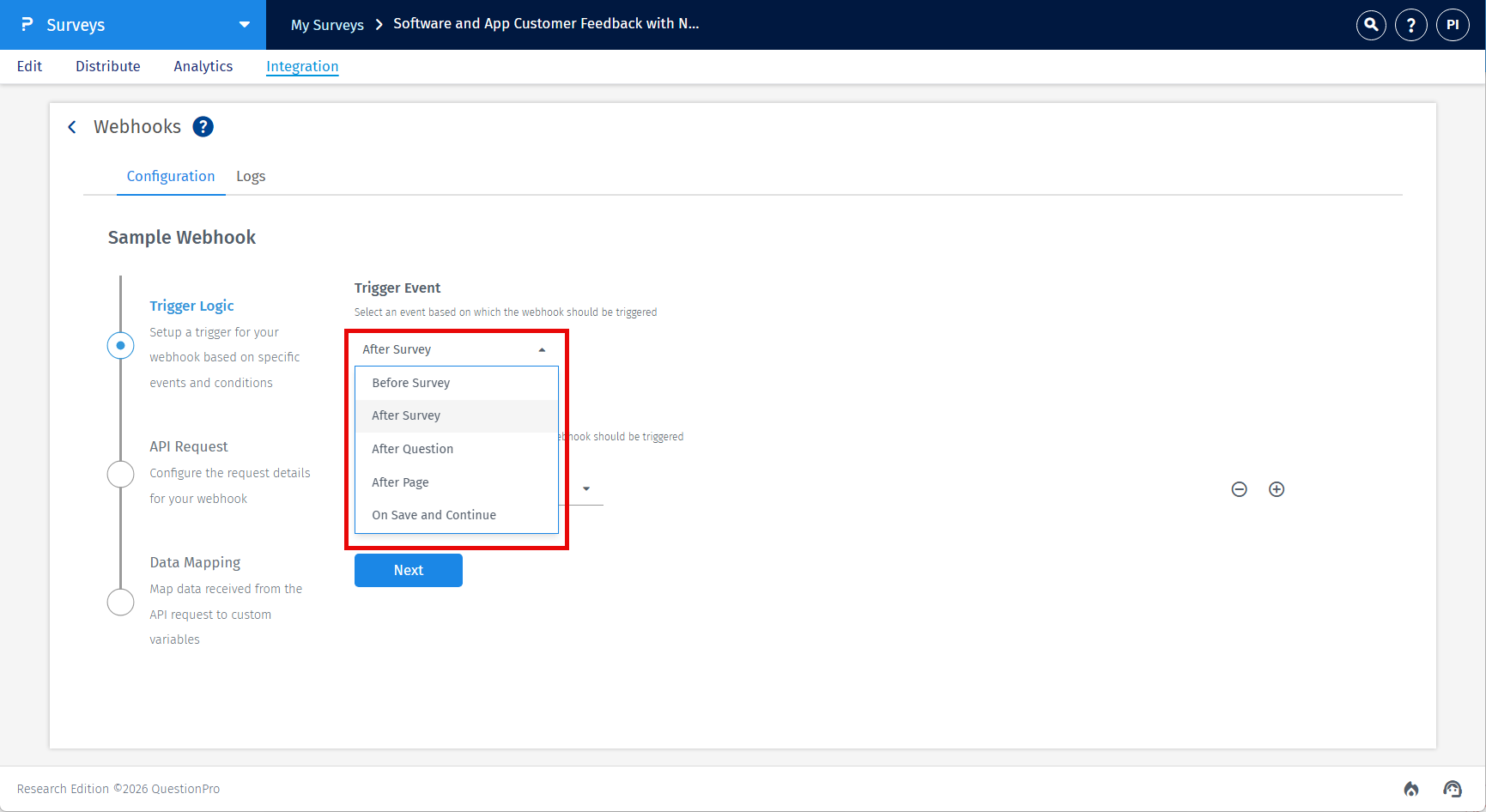 Survey Software Help Image