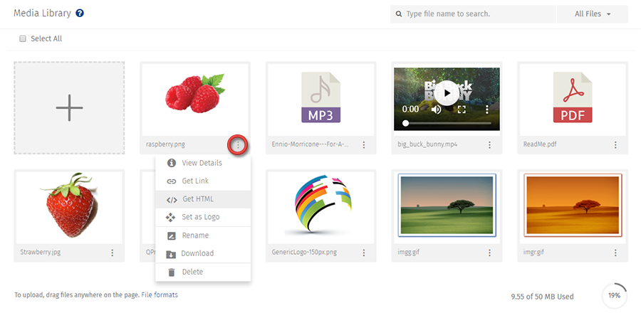 Media library feature | QuestionPro