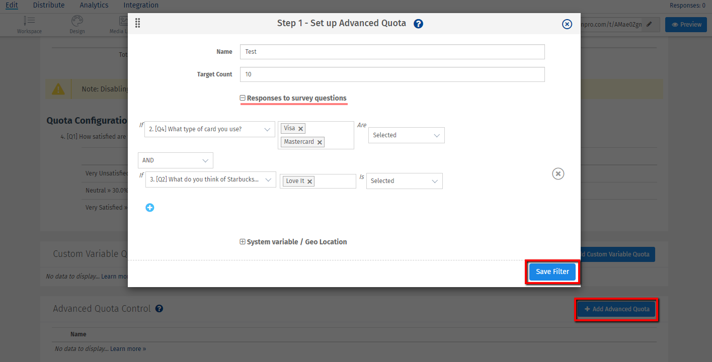 advanced quota control