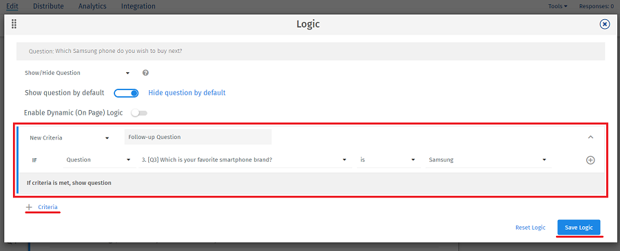 Show or hide question logic | QuestionPro Help Document