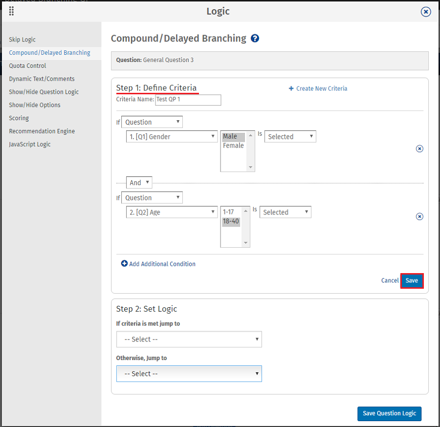 Compound Branching Feature | QuestionPro