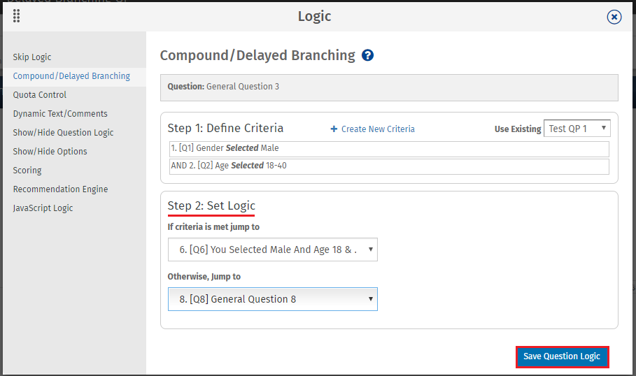 Compound Branching Feature | QuestionPro