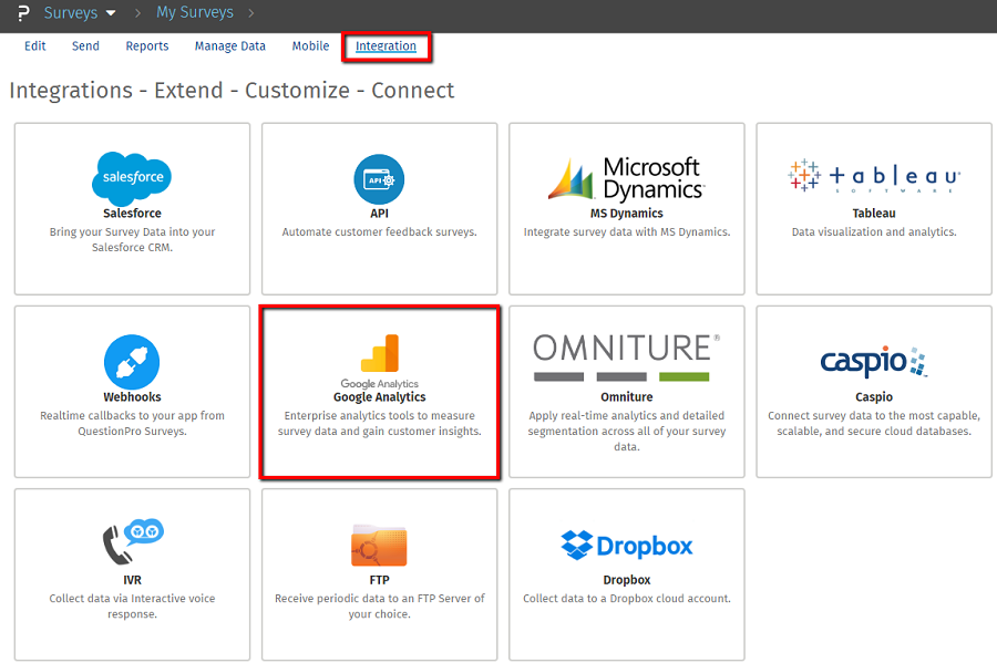 Integration von Google Analytics | QuestionPro Wissensbasis