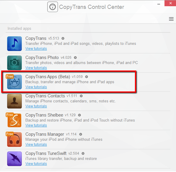copytrans control manager for mac
