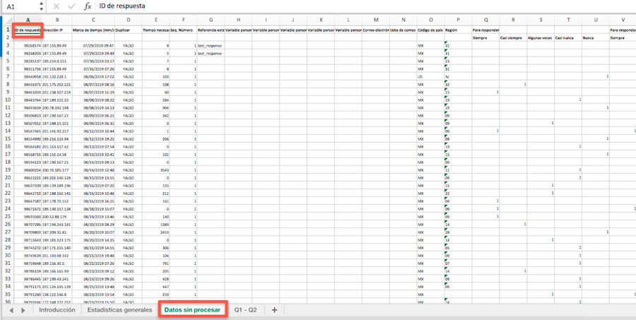 Exportar datos: descargas en Excel y CSV | QuestionPro Centro de Ayuda