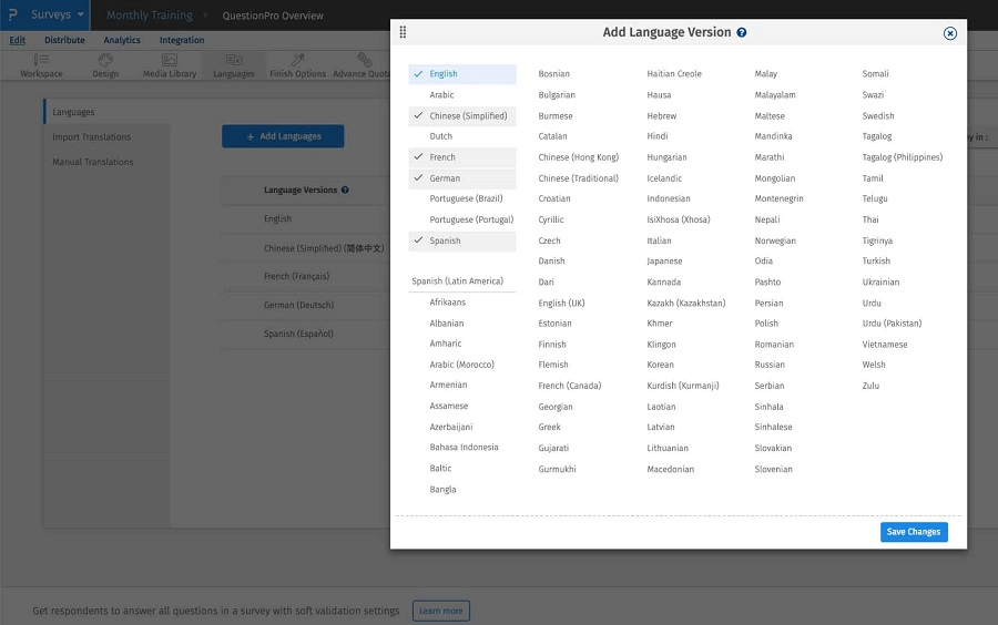 Survey Translations: Localize your survey in 30+ languages