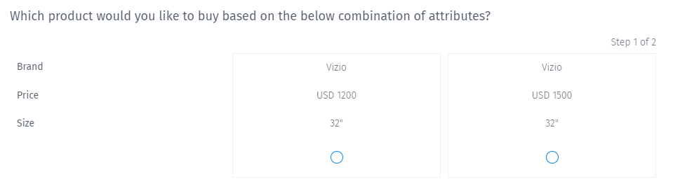 Survey Questions - Choice Model Survey Question