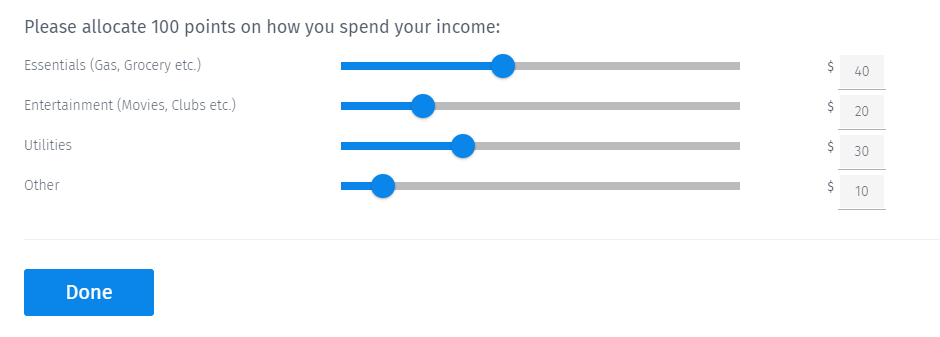 Survey Questions - Constant Sum