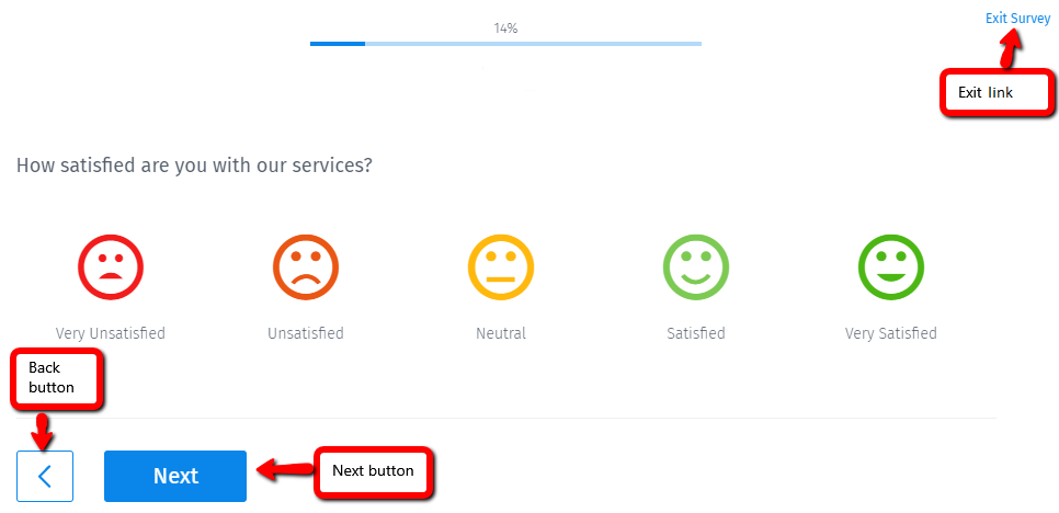 Navigation buttons in surveys