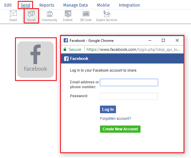 Select Facebook and Authenticate