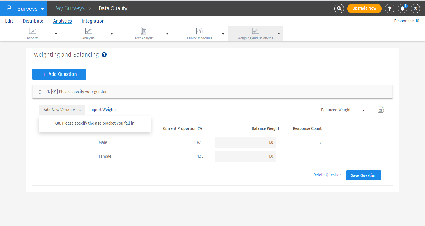 Weighting and balancing