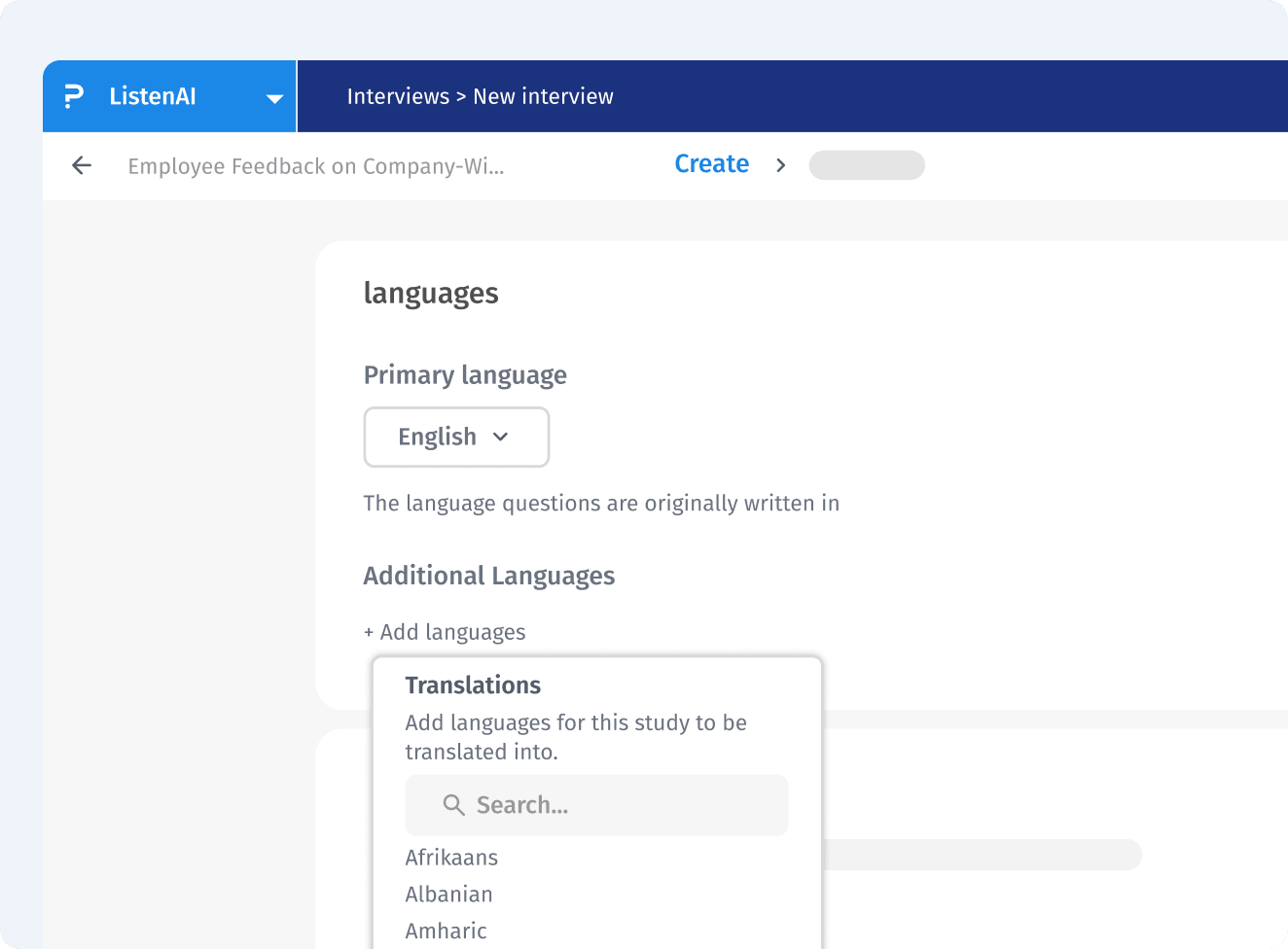 ListenAI multilingual study setup
