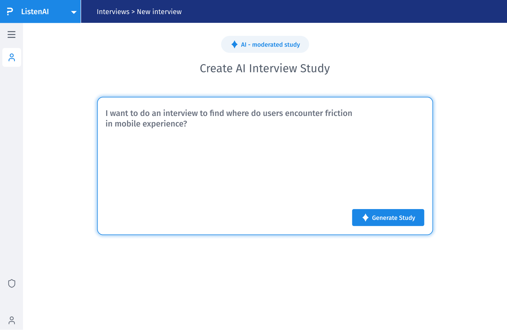 Create AI Interview Study screen in ListenAI