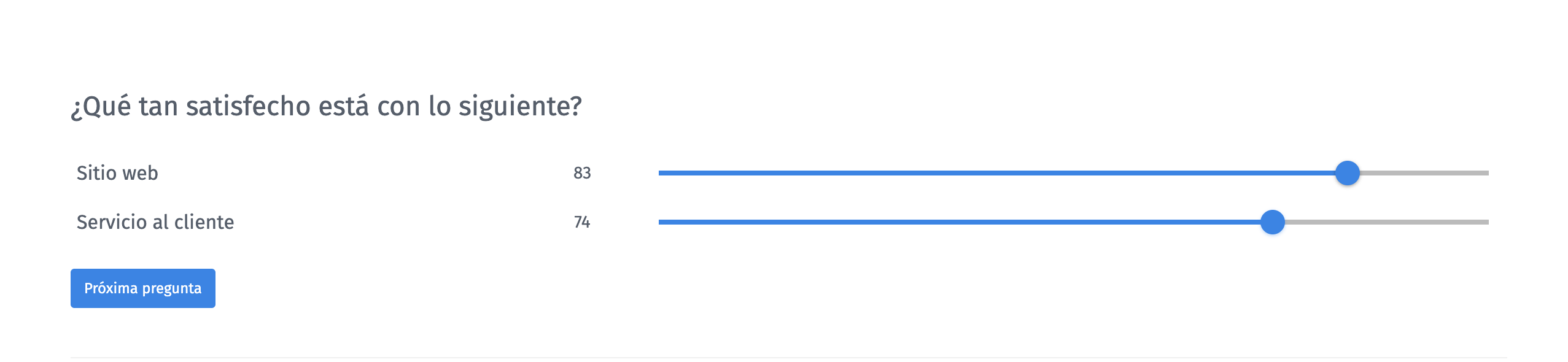 Slider question in survey